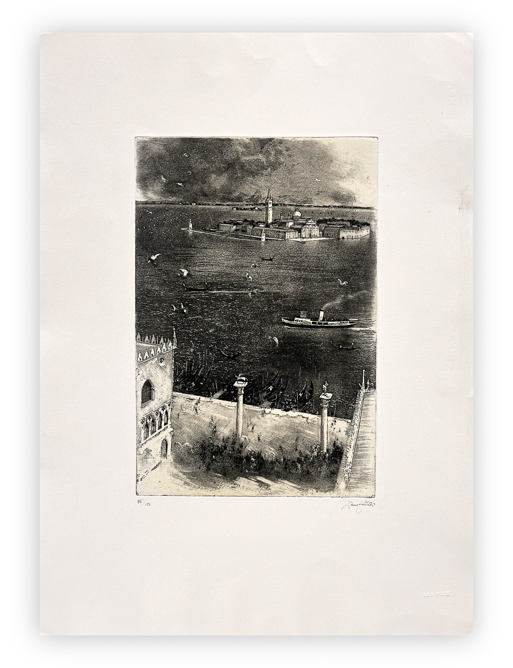 GIANCARLO VITALI (1929-2018) - Venezia - Piazzetta San Marco e l'isola di San Giorgio Maggiore