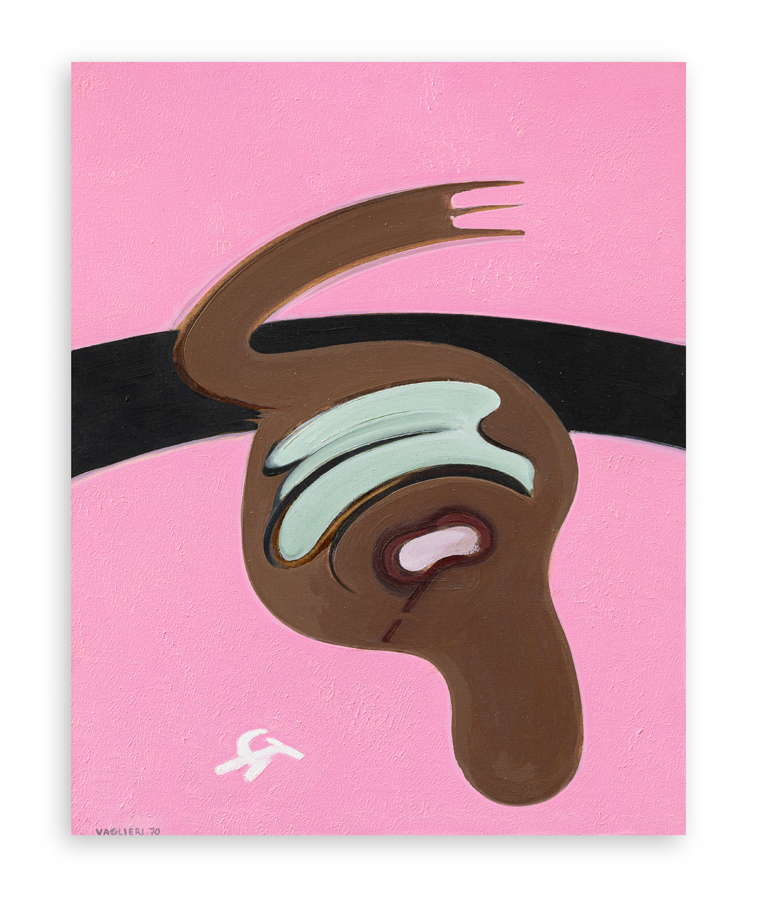 TINO VAGLIERI (1929-2000) - Confine della città, cinghia, benda, vomitazione, 1970