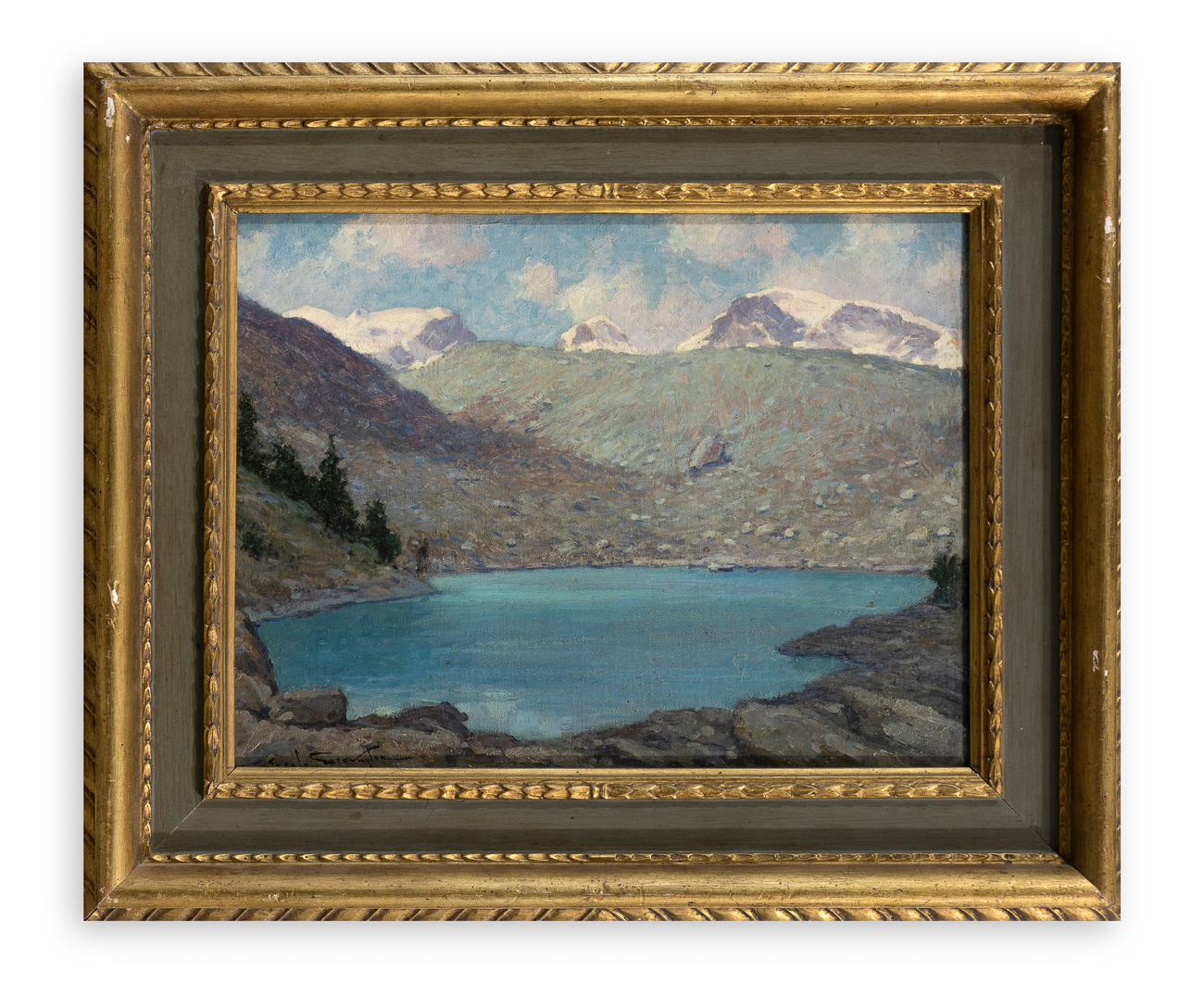 ERCOLE GARAVAGLIA (1866-1935) - Champoluc - Lago Blu