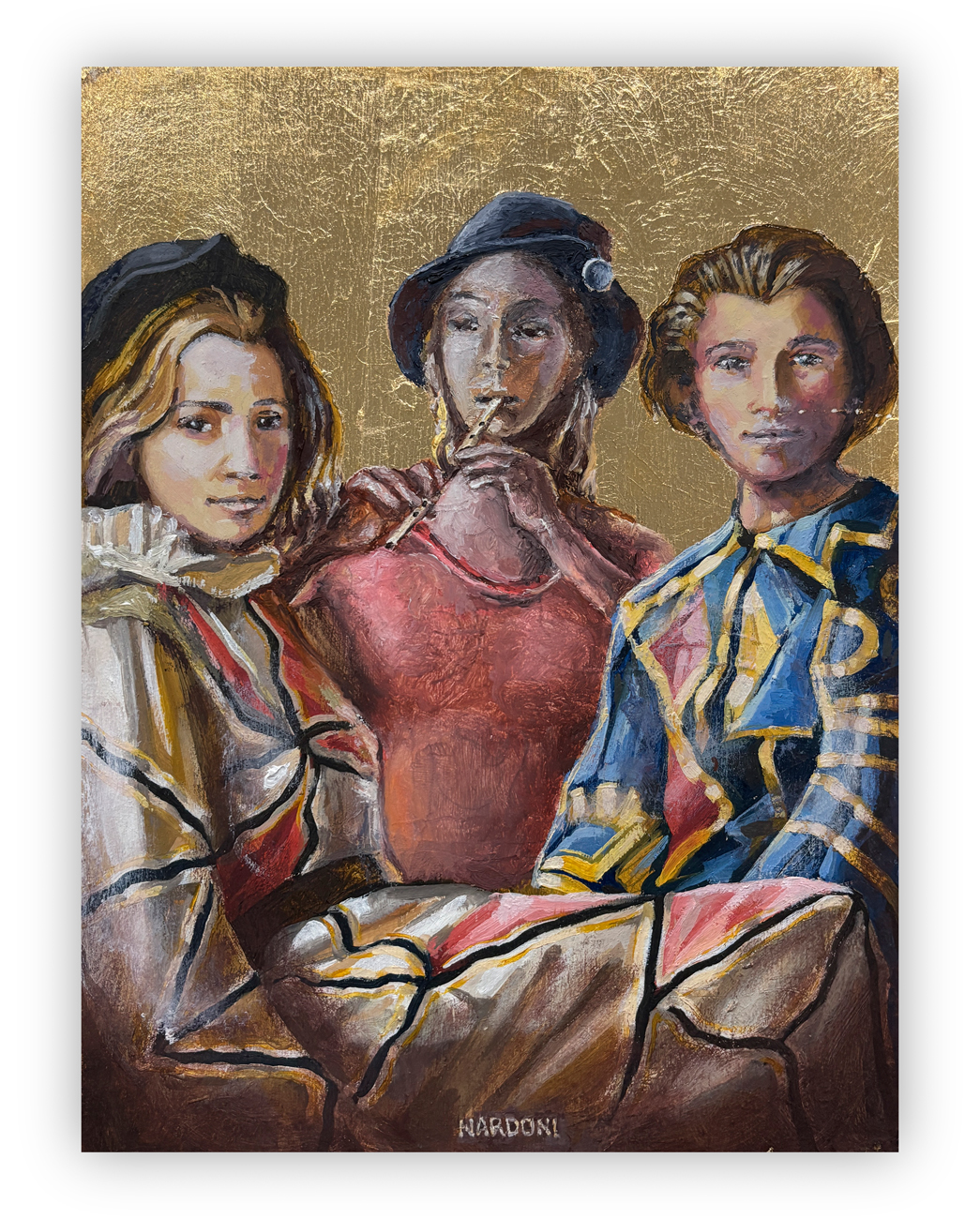 SERGIO NARDONI (1947) - Arlecchini con il flautista