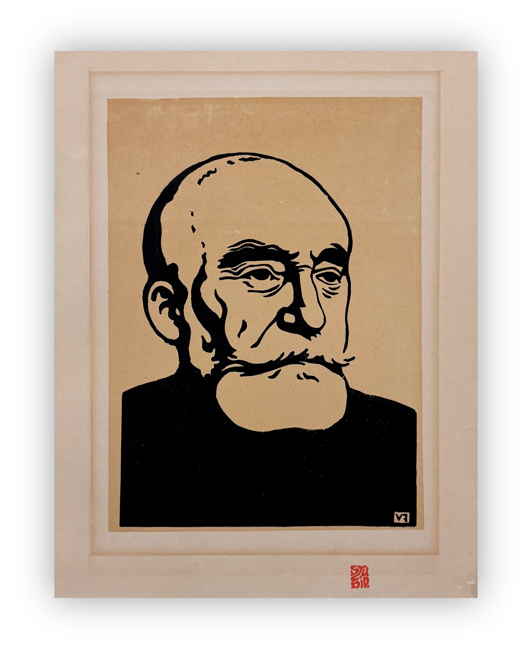 FÉLIX VALLOTTON (1865-1925) - Senza Titolo (Ritratto del pittore Puvis de Chavannes)