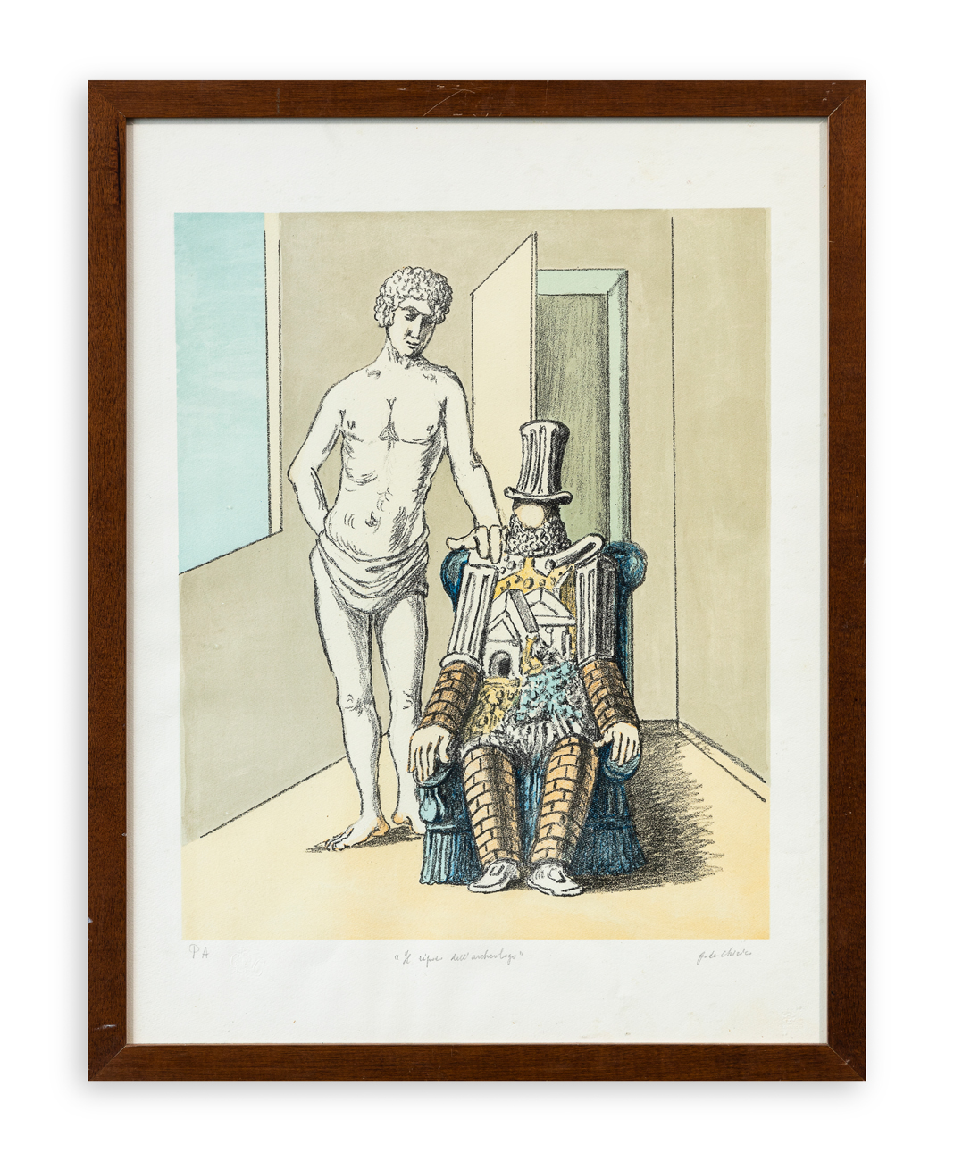 GIORGIO DE CHIRICO (1888-1978) - Il riposo dell'archeologo, 1970