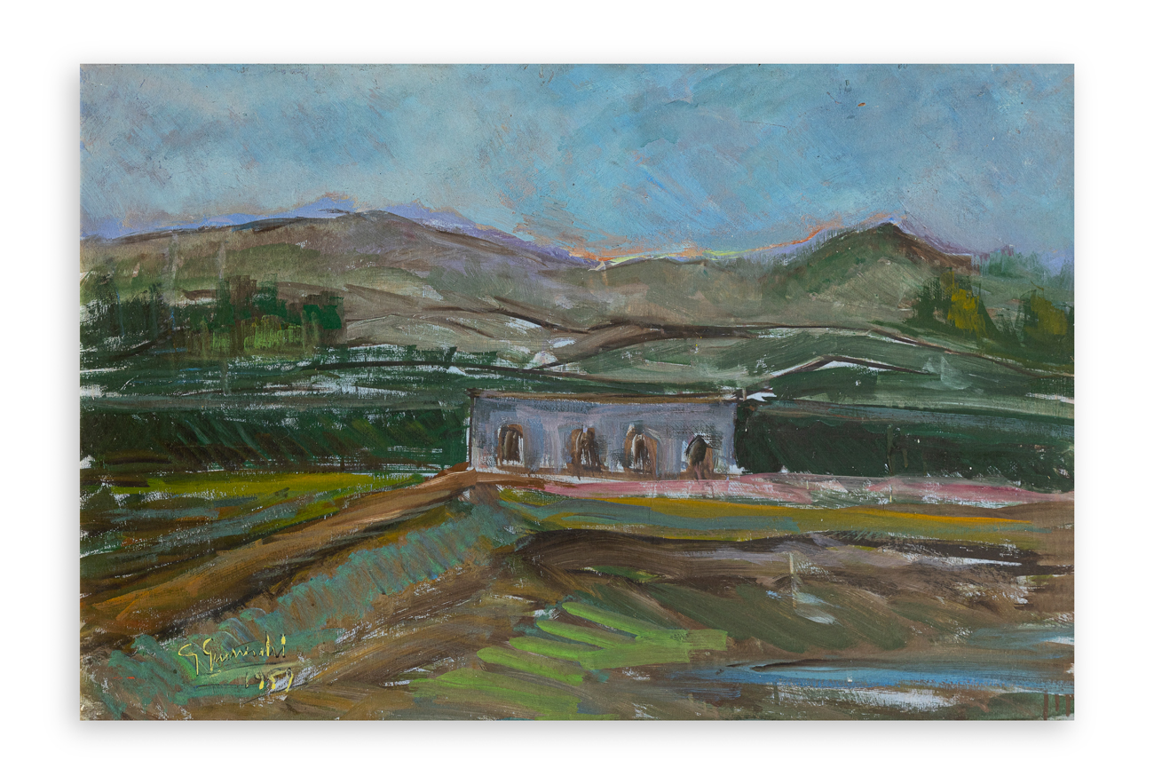 GIUSEPPE GUERRESCHI (1929-1985) - Paesaggio Toscano, 1959