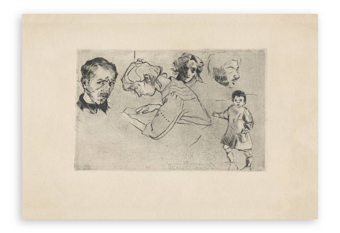 UMBERTO BOCCIONI (1882-1916) - Quattro ritratti e un bambino