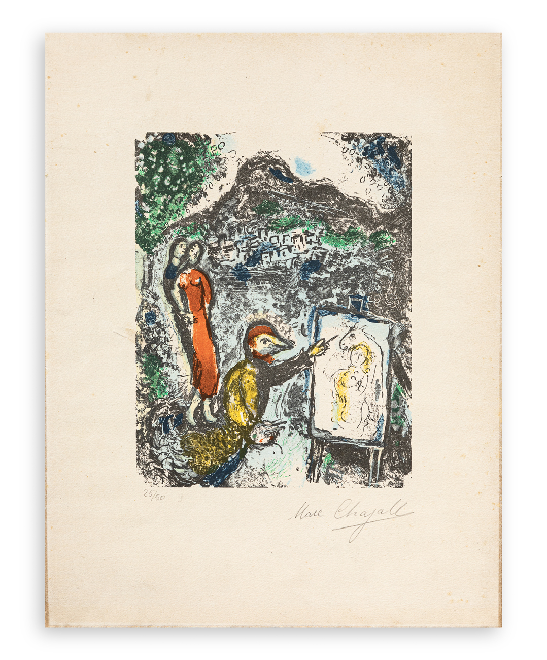 MARC CHAGALL (1887-1985)  - Devant Saint Jeannet, 1972