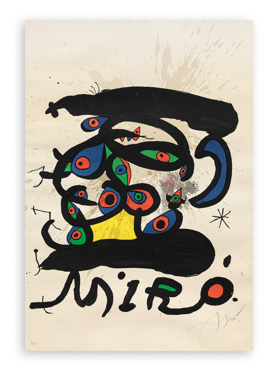 JOAN MIRÒ (1893-1983) - Manifesto per l'esposizione 'Peinture sur papier, dessins', 1971