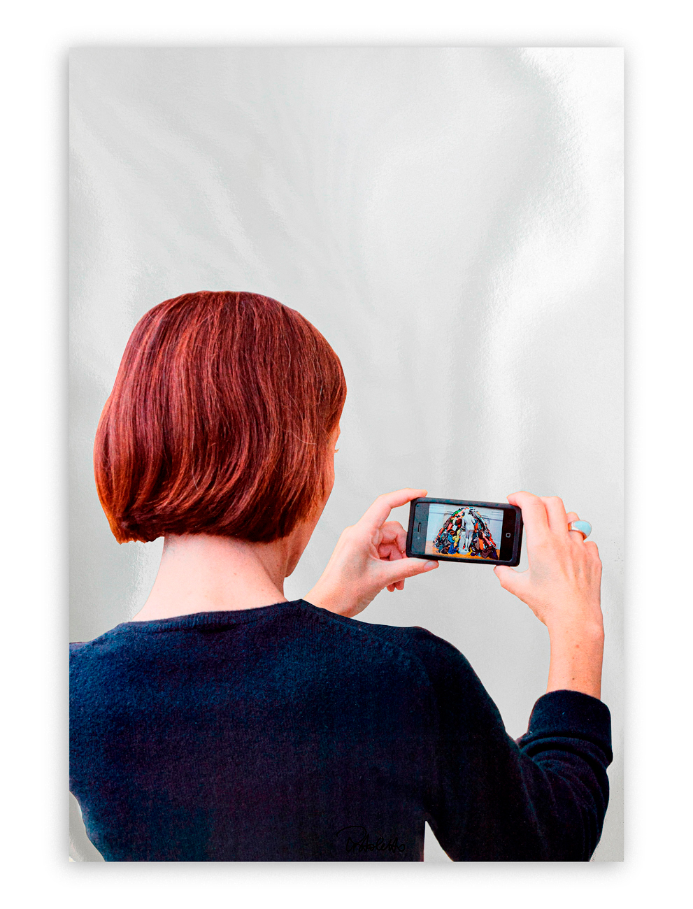 MICHELANGELO PISTOLETTO (1933) - Donna che fotografa la Venere degli stracci, 2015