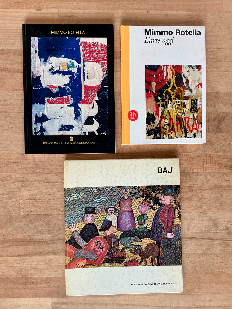 ENRICO BAJ E MIMMO ROTELLA - Lotto unico di 3 cataloghi