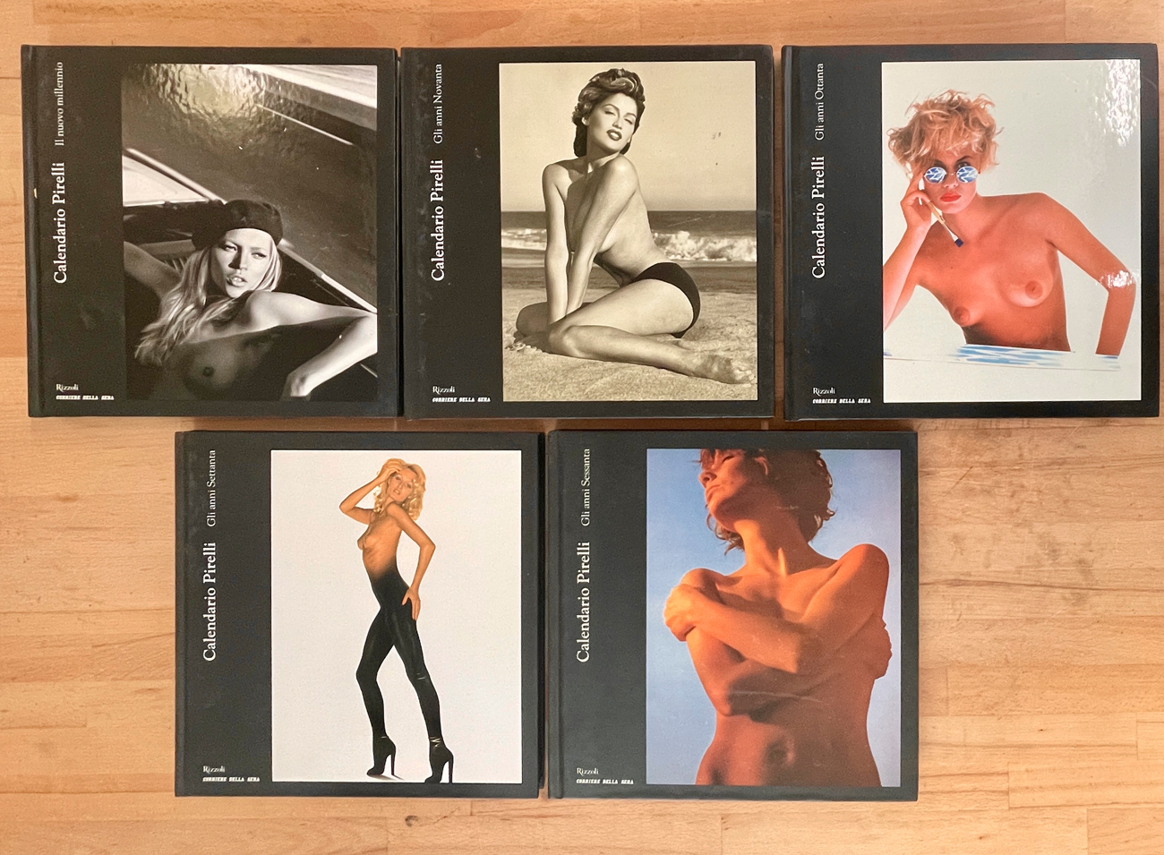 CALENDARI PIRELLI - Lotto unico di 5 calendari storici editi per il Corriere della Sera: