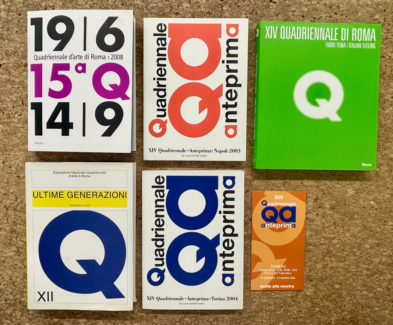 QUADRIENNALE DI ROMA - Lotto unico di 5 cataloghi editi nell'ambito della storica manifestazione