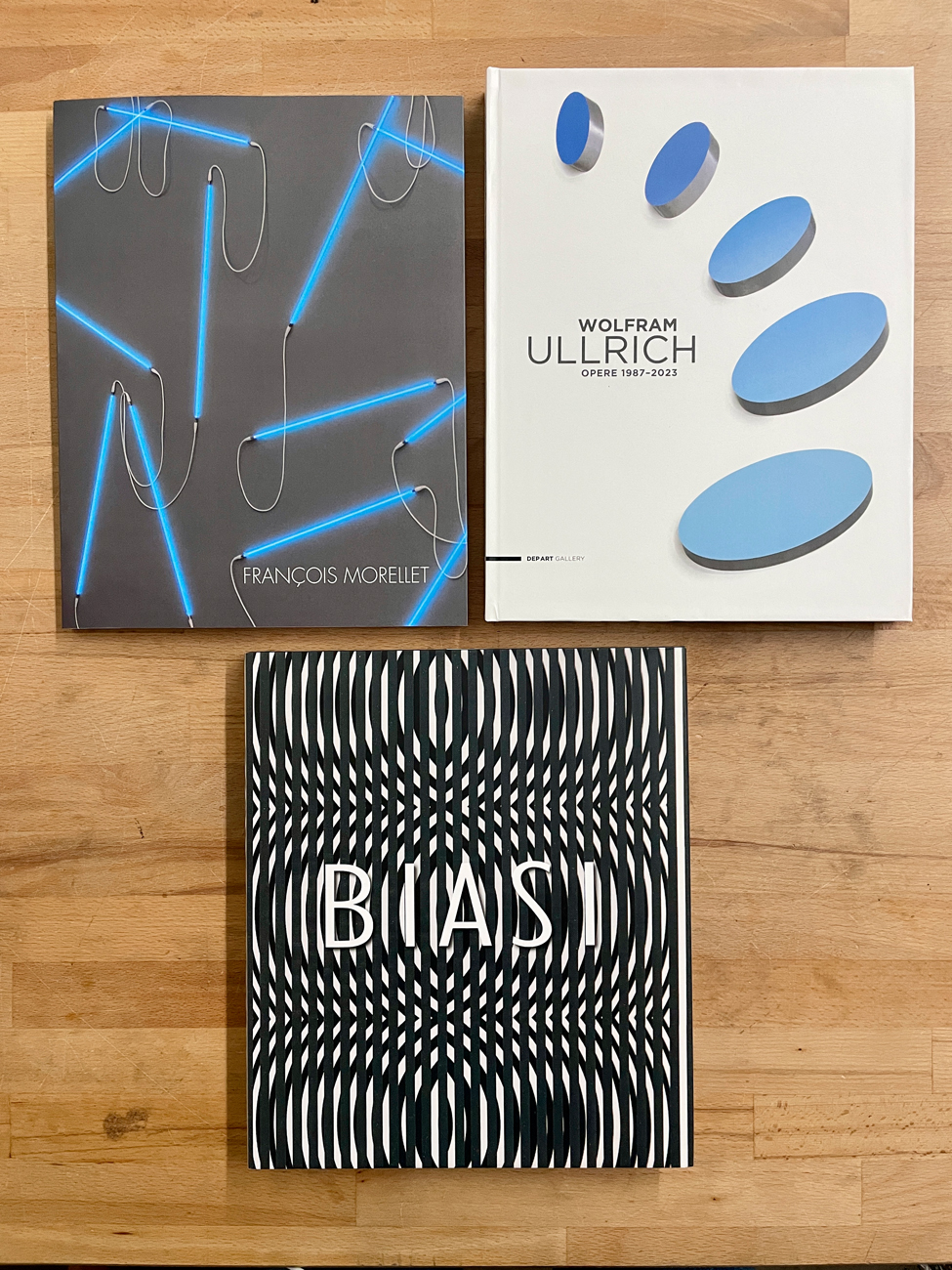 ALBERTO BIASI, FRANÇOIS MORELLET E WOLFRAM ULLRICH - Lotto unico di 3 cataloghi, di cui uno autografato