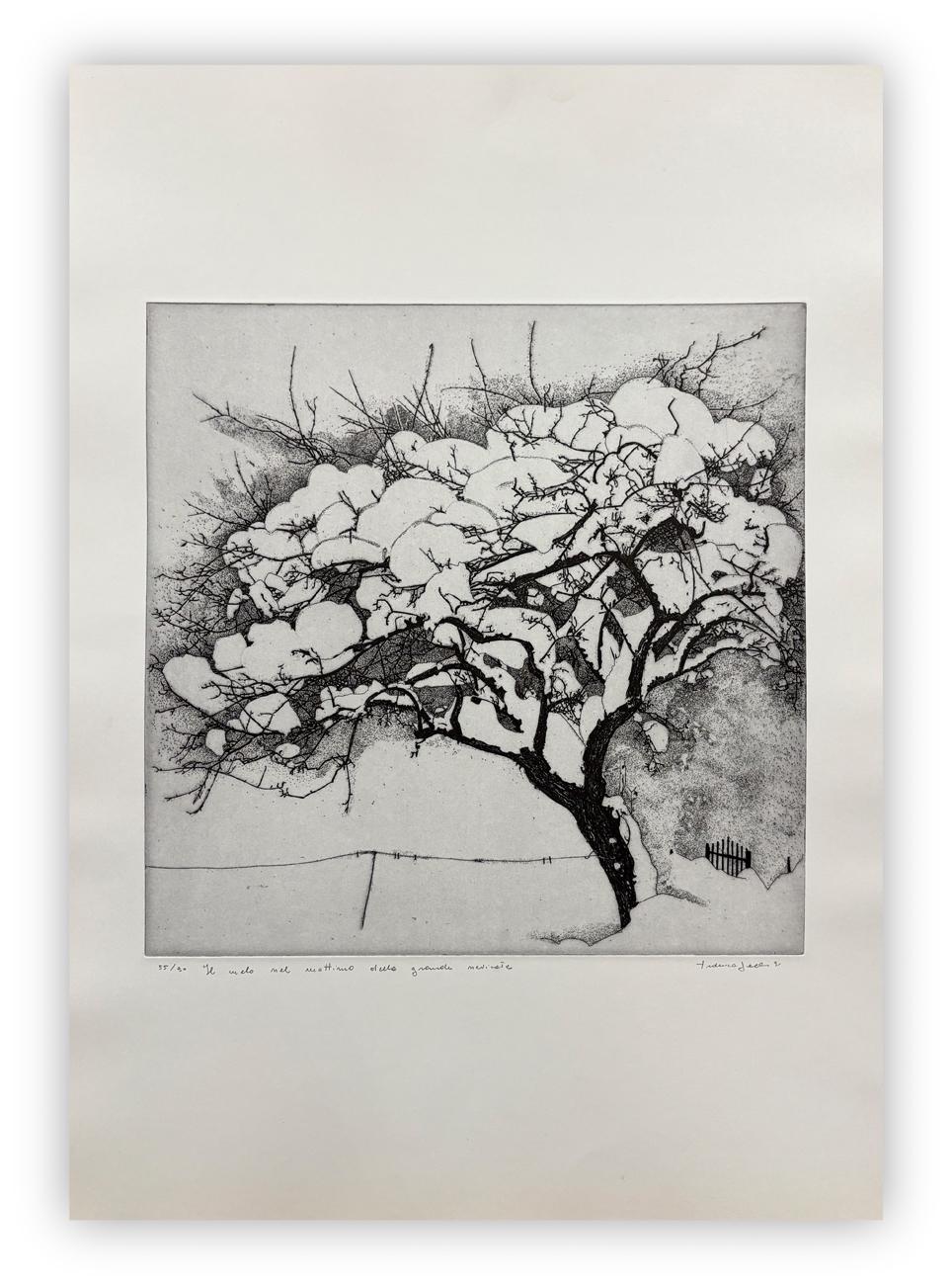 FEDERICA GALLI (1932-2009) - Il melo nel mattino della grande nevicata, 1991