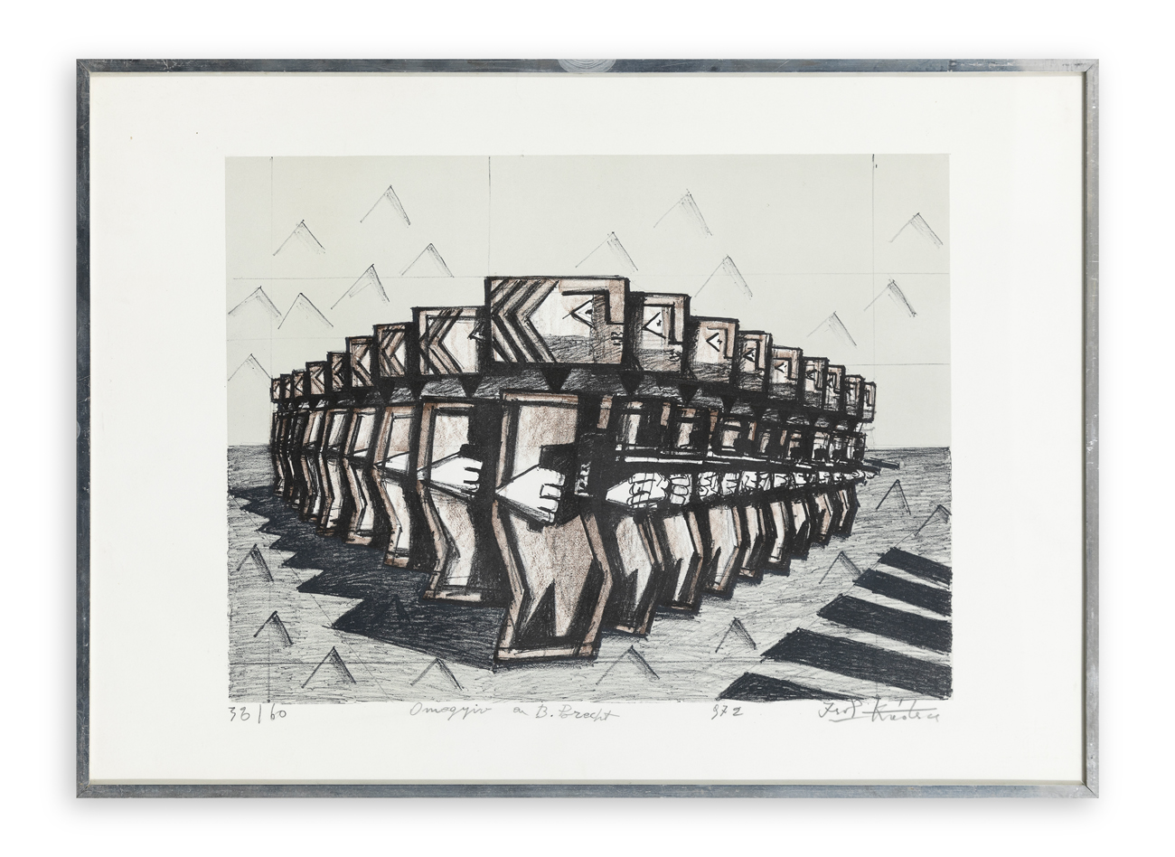 IBRAHIM KODRA (1918-2006) - Omaggio a B. Brecht, 1972