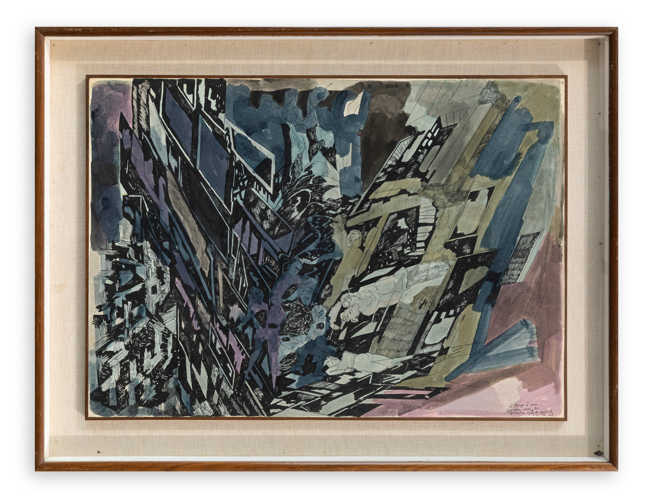 AUTORE INDECIFRATO - Il fango è uno specchio nero, le finestre specchi spietati, 1963