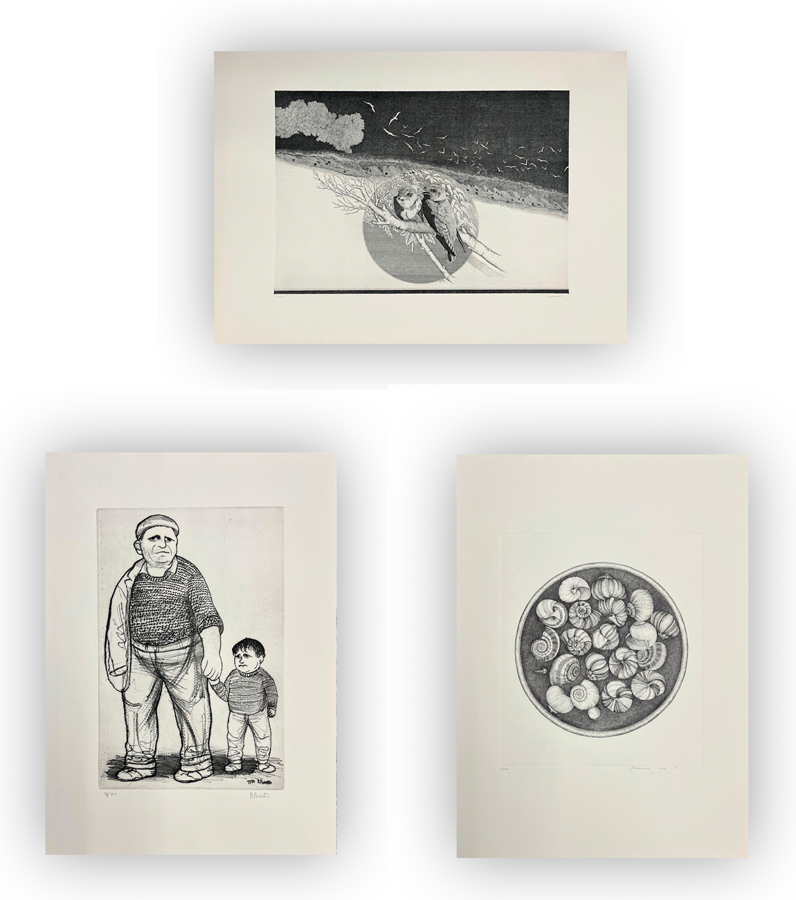 AUTORI VARI (GIANNINI, PASETTO, MUTTI) - Lotto unico di 3 acqueforti