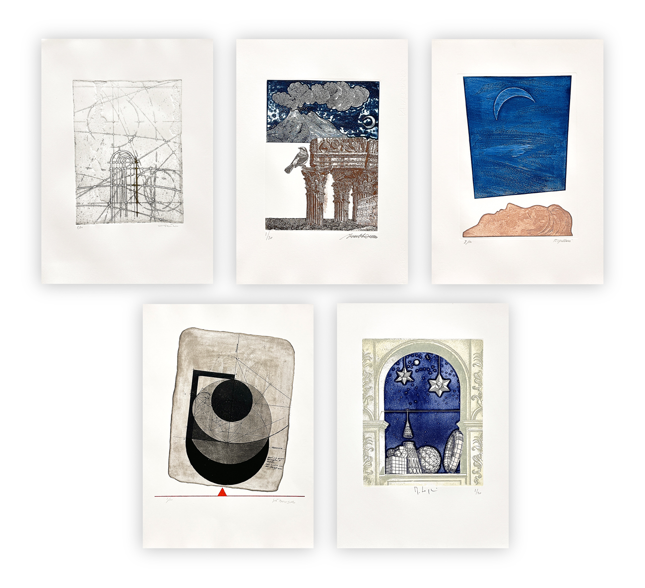 AUTORI VARI (LOGLI, POMODORO, SPALLACCI, TRUBBIANI E VALENTINI) - Poesia e immagine. Cinque artisti per Giacomo Leopardi, 1987