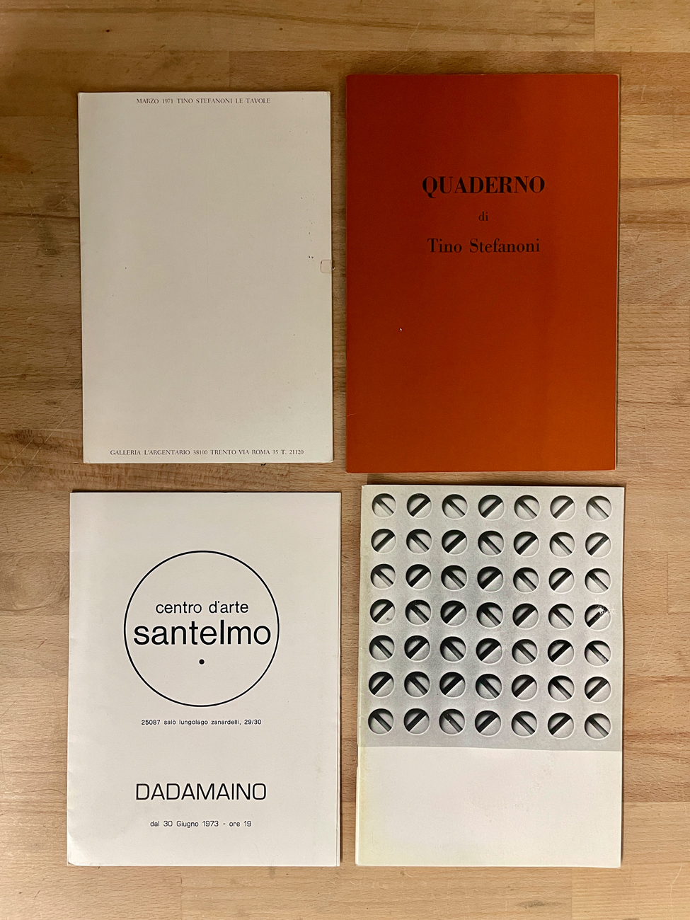 PAOLO SCHEGGI, DADAMAINO E TINO STEFANONI - Lotto unico di 4 rari cataloghi