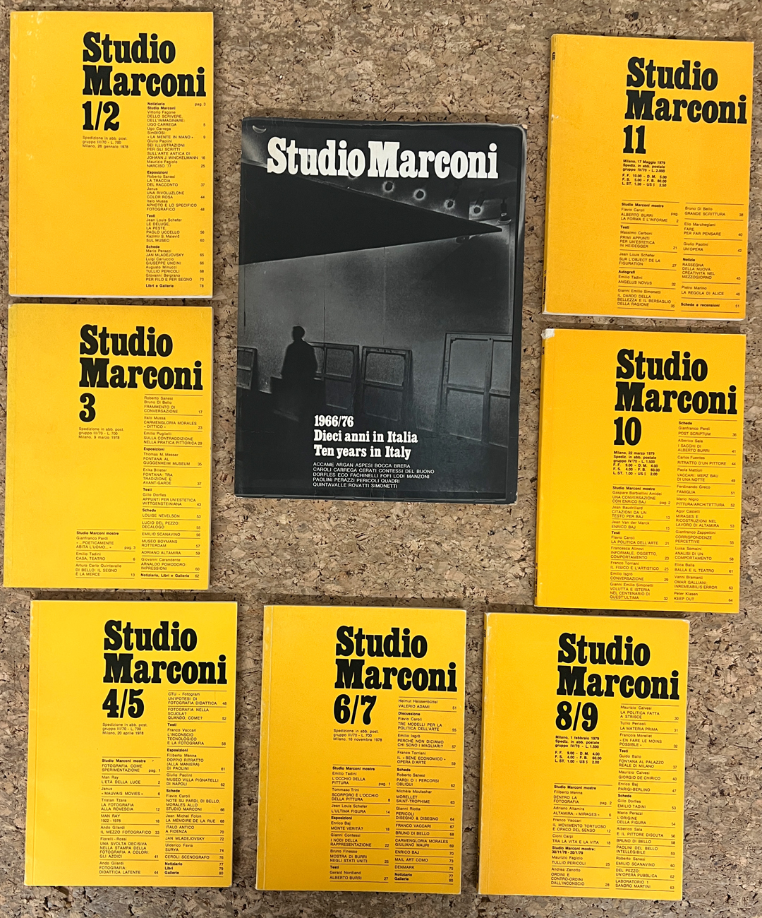 STUDIO MARCONI, MILANO - Lotto unico di 8 cataloghi/notiziari editi dalla Galleria