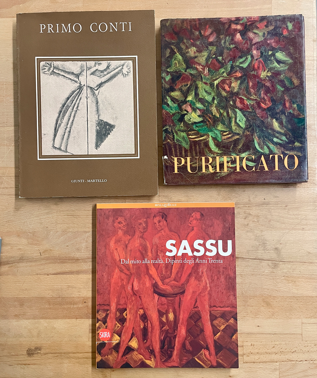 ALIGI SASSU, DOMENICO PURIFICATO E PRIMO CONTI - Lotto unico di 3 cataloghi