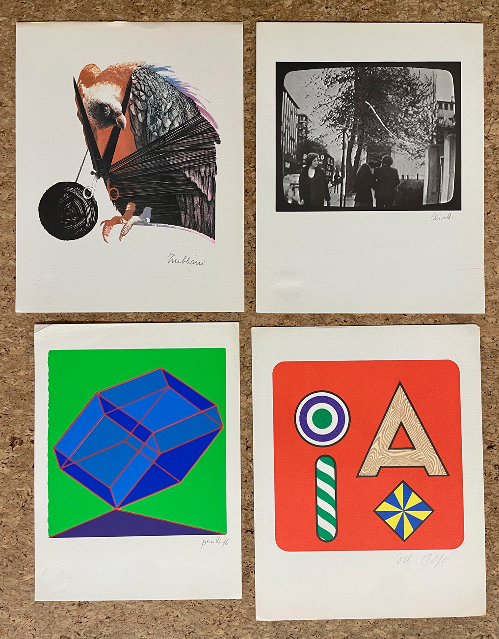 EDIZIONI BOLAFFIARTE (PERILLI, DEL PEZZO, TRUBBIANI E OLIVOTTO) - Lotto unico di 4 fotolitografie