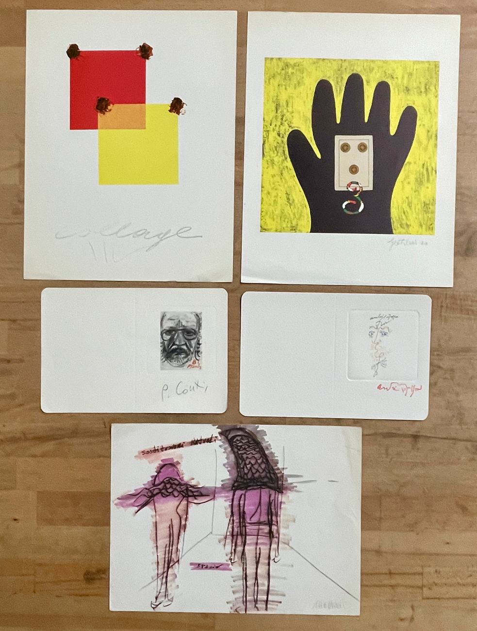 FOTOLITOGRAFIE BOLAFFIARTE (MATTIACCI, MONDINO, GENTILINI, MASSON E CONTI) - Lotto unico di 5 opere