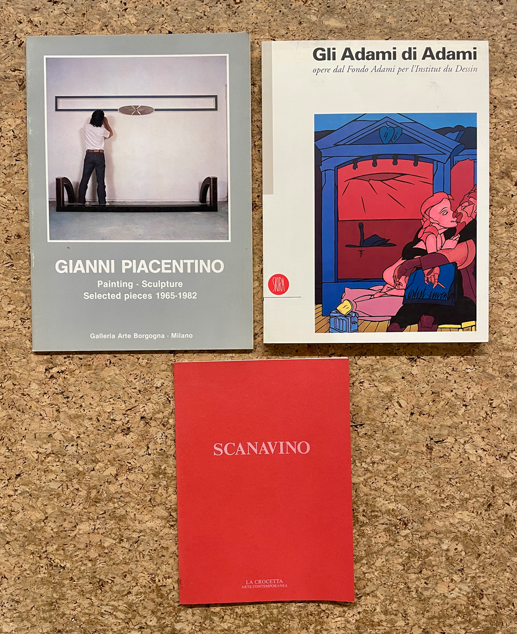 VALERIO ADAMI, EMILIO SCANAVINO E GIANNI PIACENTINO - Lotto unico di 3 cataloghi