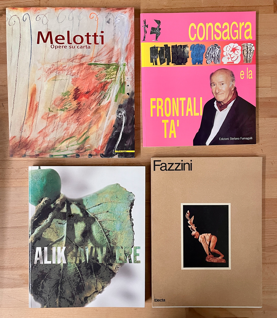 SCULTURA ITALIANA DEL XX SECOLO (MELOTTI, CAVALIERE, CONSAGRA E FAZZINI) - Lotto unico di 4 cataloghi