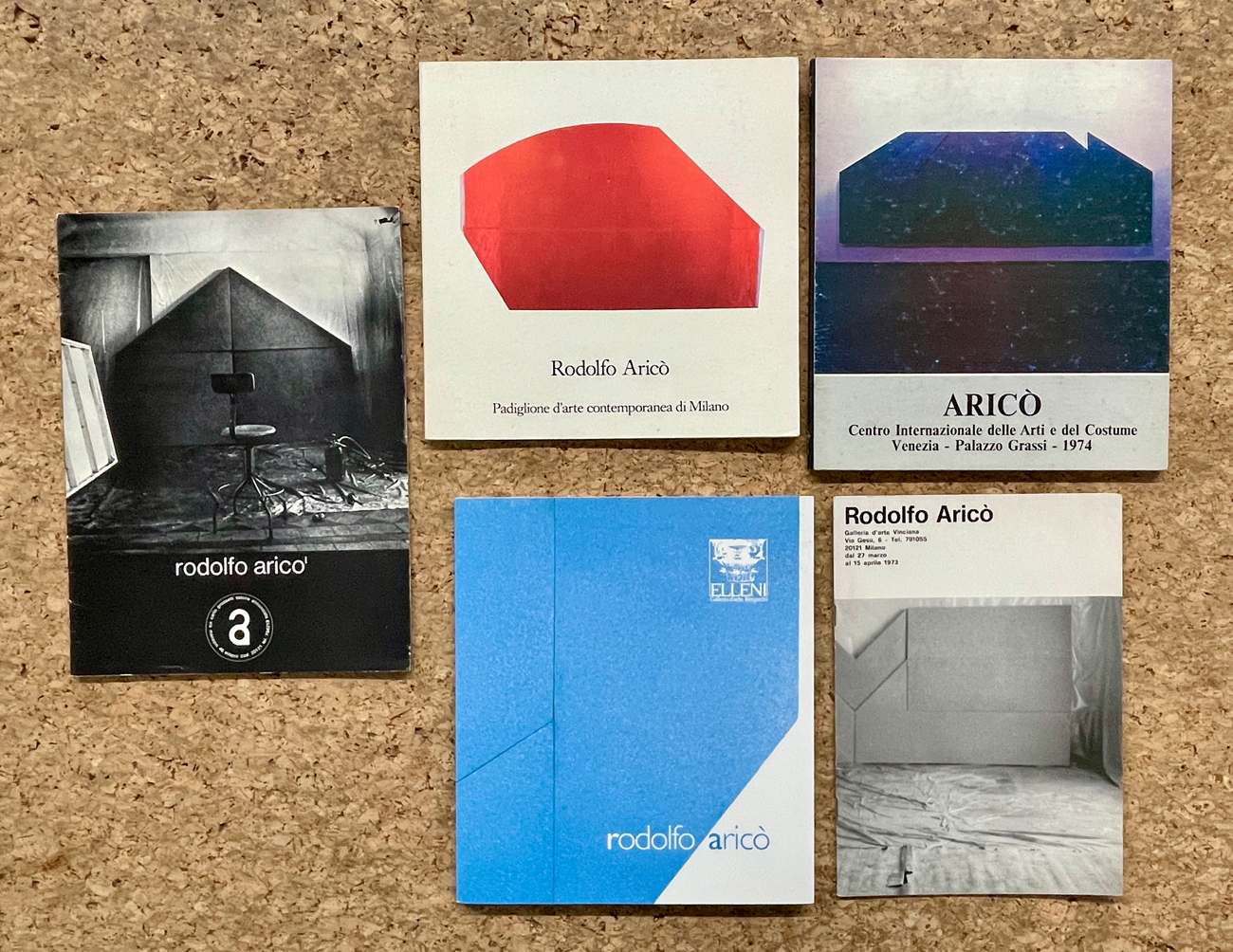 RODOLFO ARICÒ - Interessante lotto di 5 cataloghi