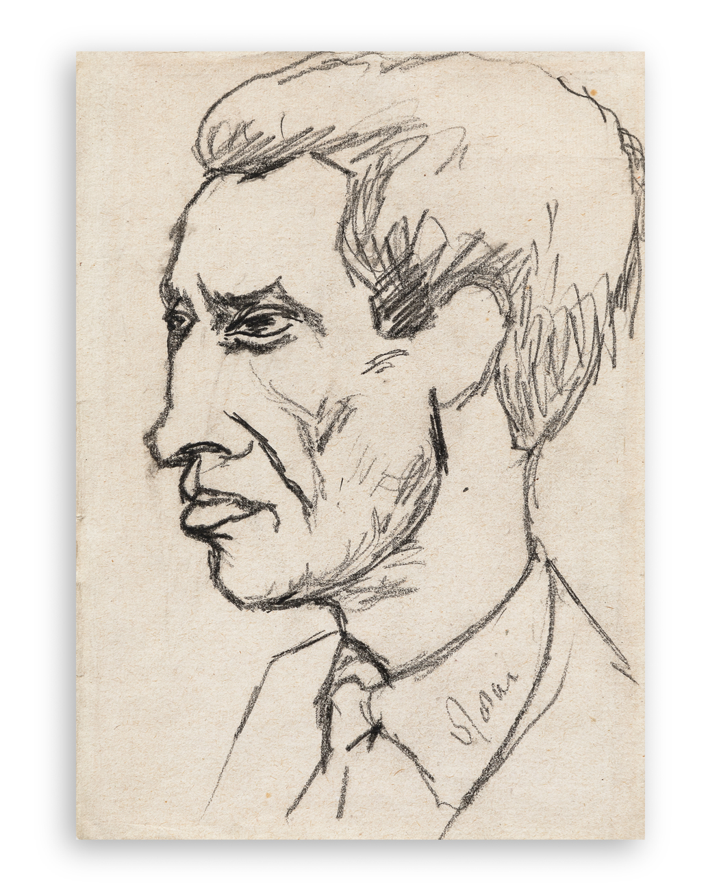 OTTONE ROSAI (1895-1957) - Ritratto di uomo di profilo, 1944