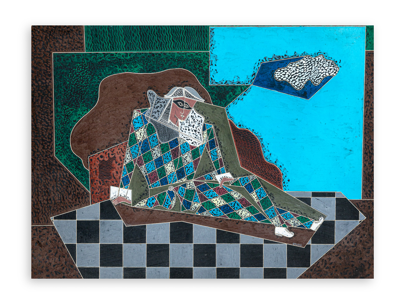PIPPO ORIANI (1909-1972) - Arlecchino in riposo, 1960/1970