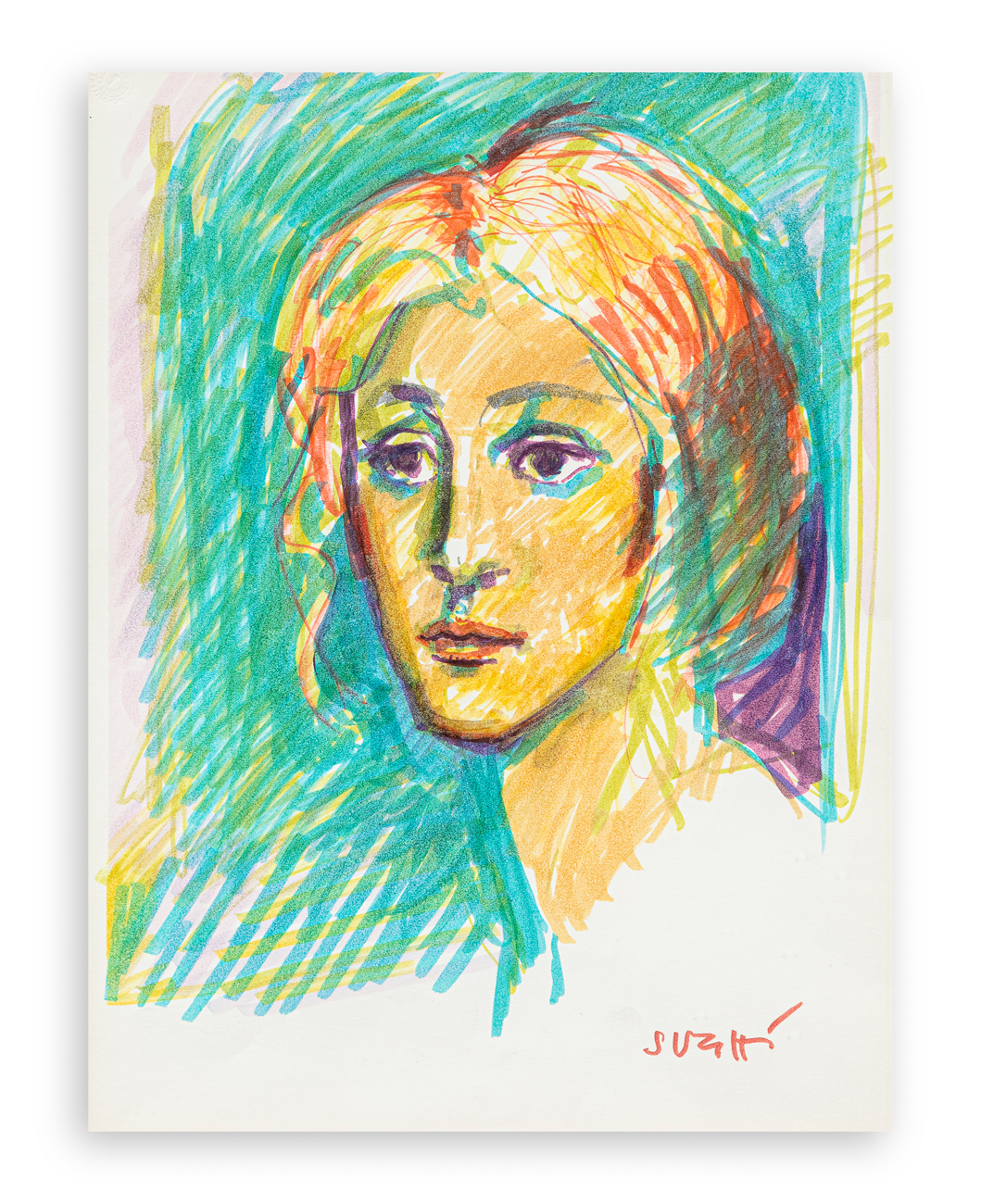 ALBERTO SUGHI (1928-2012) - Senza Titolo (Volto di donna), 1993