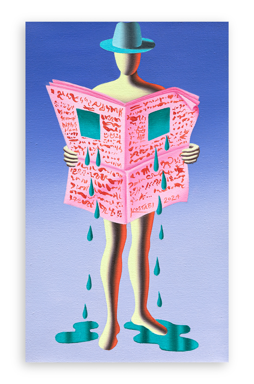 MARK KOSTABI (1960) - Crimson News Emerald Sorrows, 2024