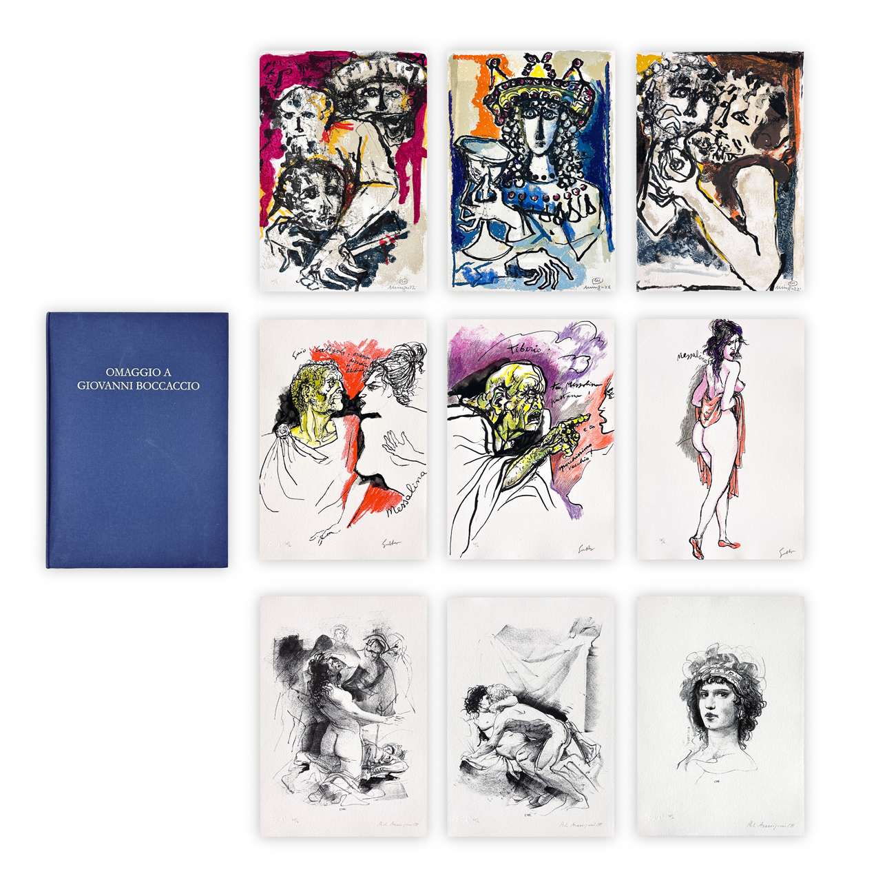 AUTORI VARI (PIETRO ANNIGONI, RENATO GUTTUSO E LUCIANO MINGUZZI) - Omaggio a Giovanni Boccaccio