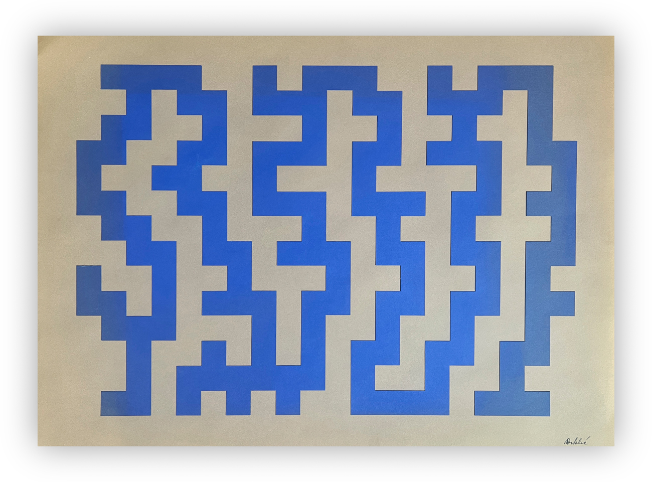 AUTORE INDECIFRATO - Equilibrio del ritmo geometrico strutturale (Soluzione 77), 1982