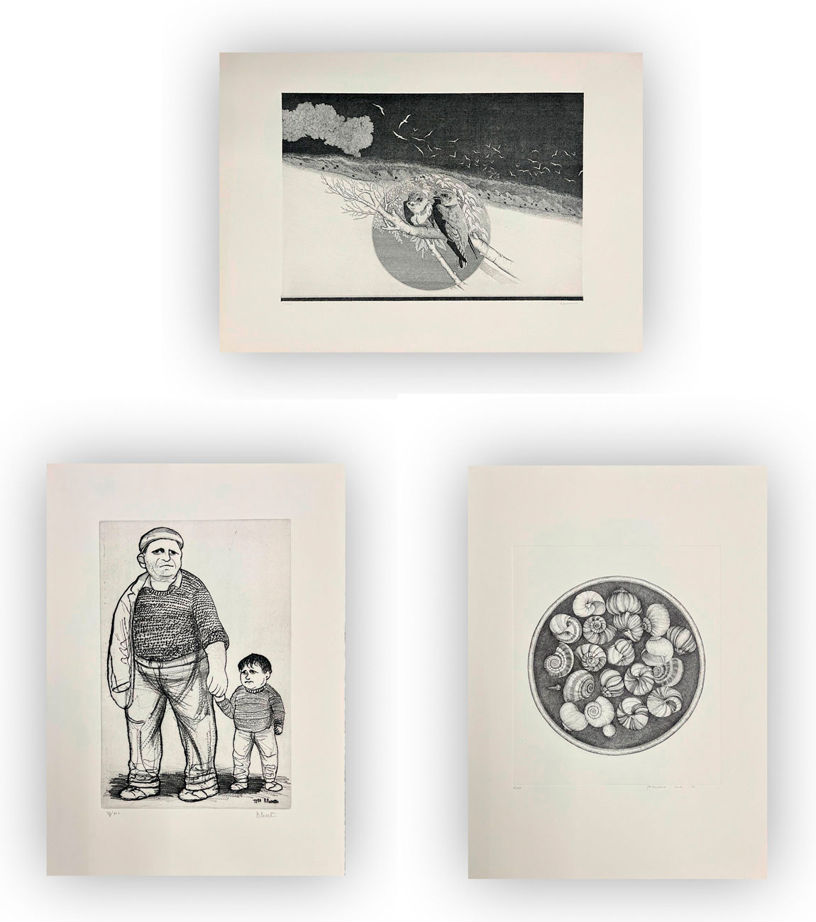 AUTORI VARI (GIANNINI, PASETTO, MUTTI) - Lotto unico di 3 acqueforti