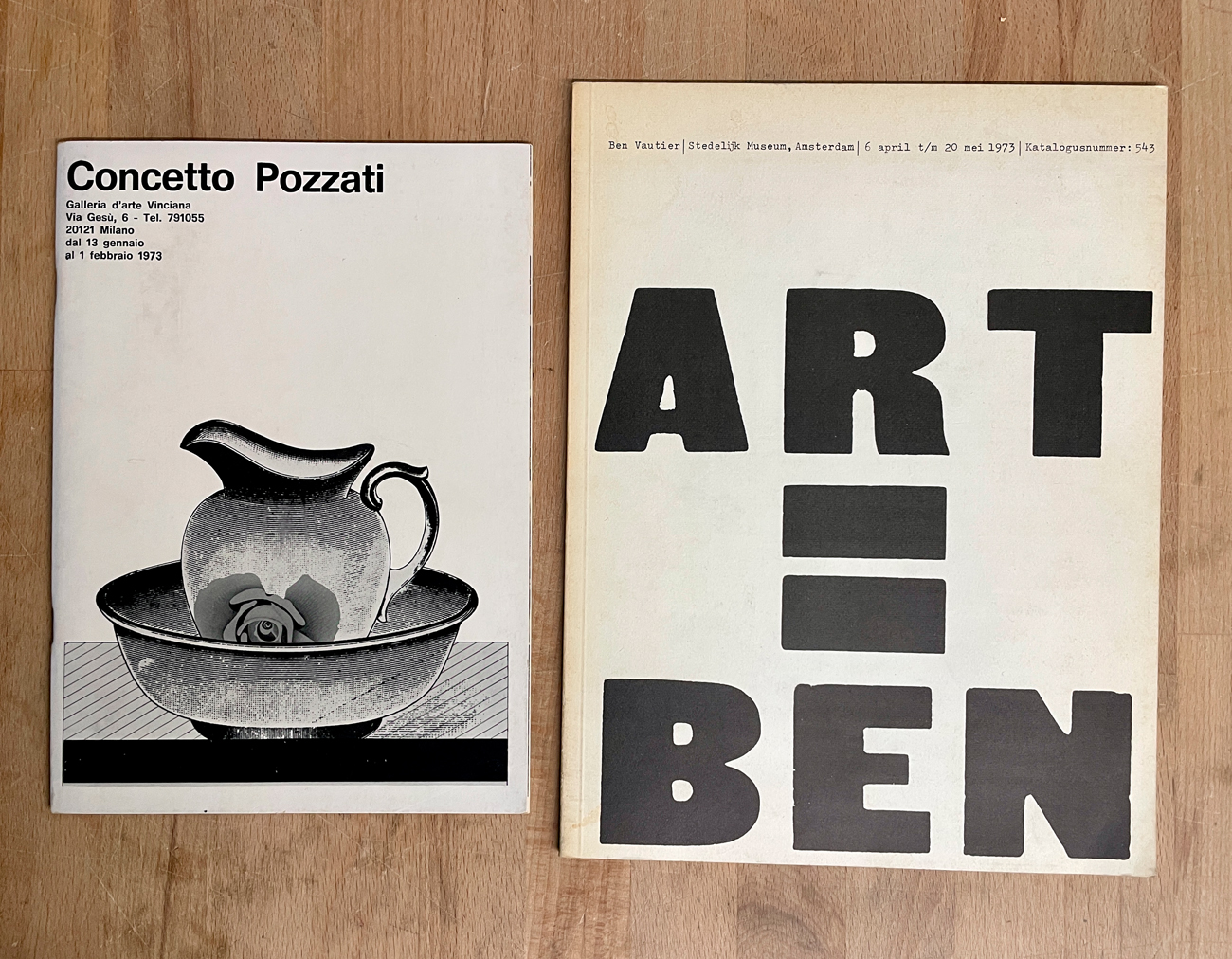 BEN VAUTIER E CONCETTO POZZATI - Lotto unico di 2 rari cataloghi