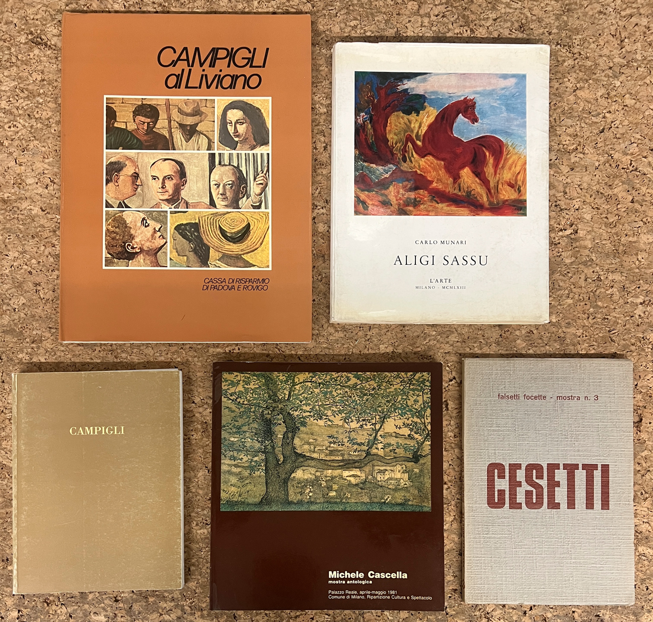 PITTURA FIGURATIVA ITALIANA (CASCELLA, CESETTI, SASSU E CAMPIGLI) - Lotto unico di 5 cataloghi: