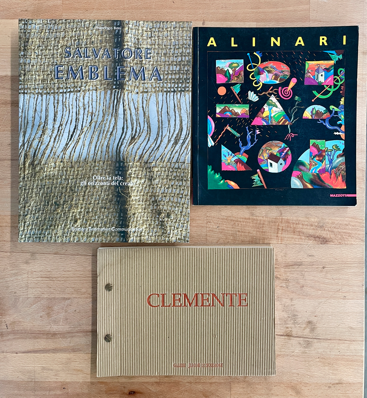 SALVATORE EMBLEMA, LUCA ALINARI E FRANCESCO CLEMENTE - Lotto unico di 3 cataloghi