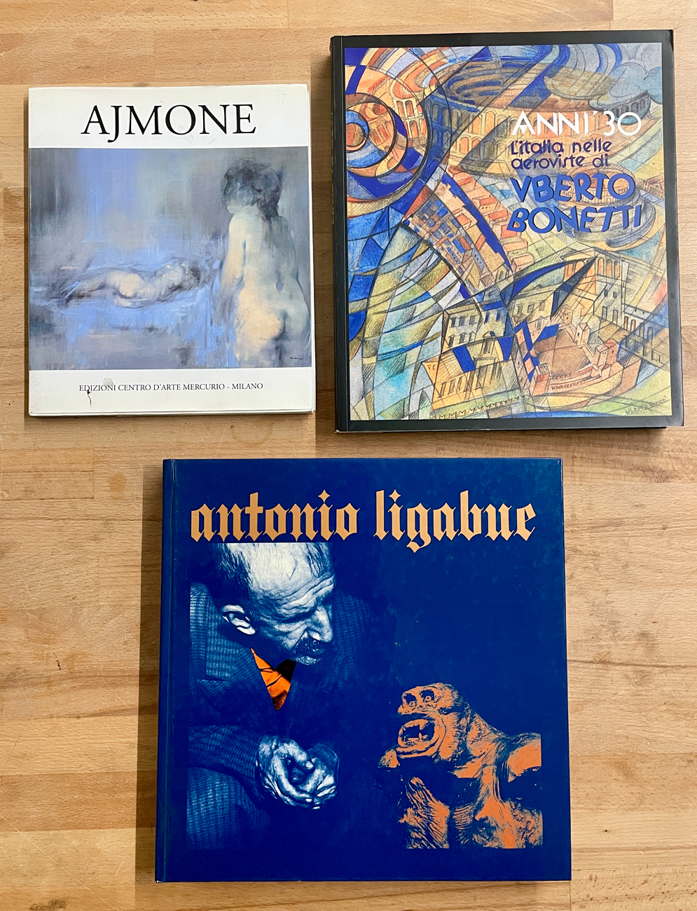 GIUSEPPE AJMONE, UBERTO BONETTI E ANTONIO LIGABUE - Lotto unico di 3 cataloghi