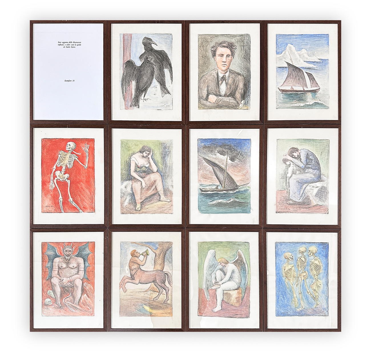 CARLO CARRÀ (1881-1966) - Illustrazioni per 'Versi e prose' di Arthur Rimbaud