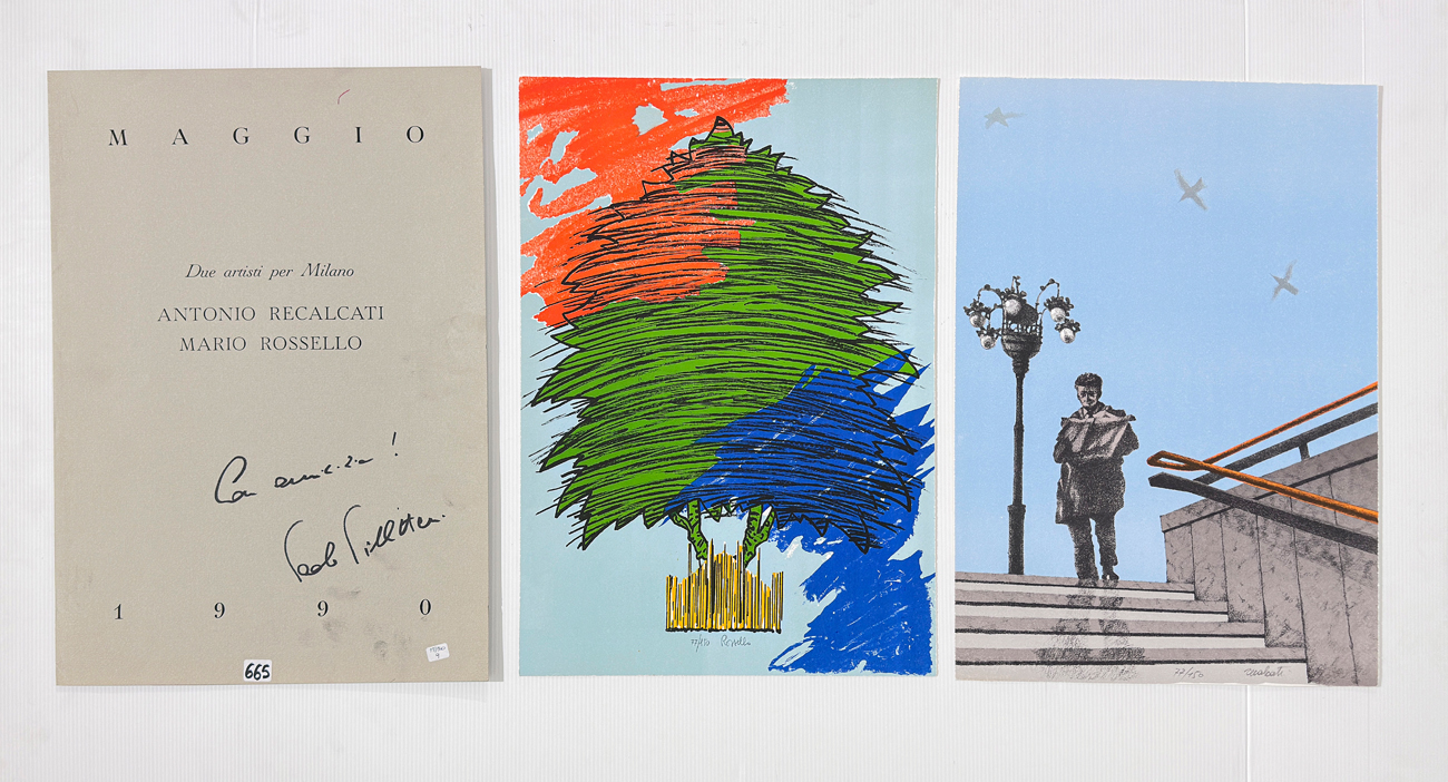 AUTORI VARI (ANTONIO RECALCATI E MARIO ROSSELLO) - Due artisti per Milano. Antonio Recalcati Mario Rossello, 1990