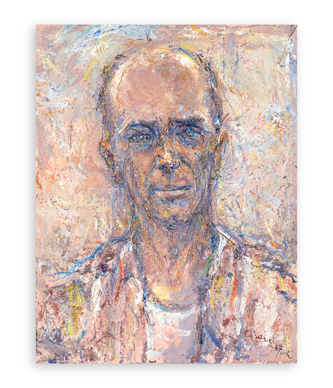 GIULIO CISARI (1892-1979) - Ritratto di pescatore all'aperto, 1967