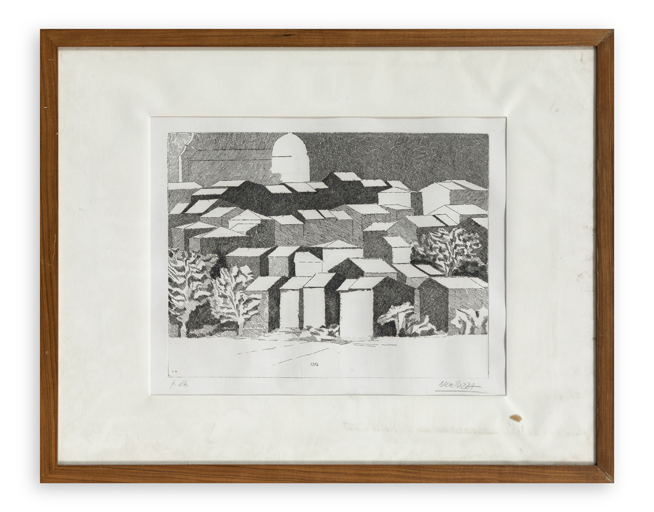 NERI POZZA (1912-1988) - Veduta di Vicenza, 1974
