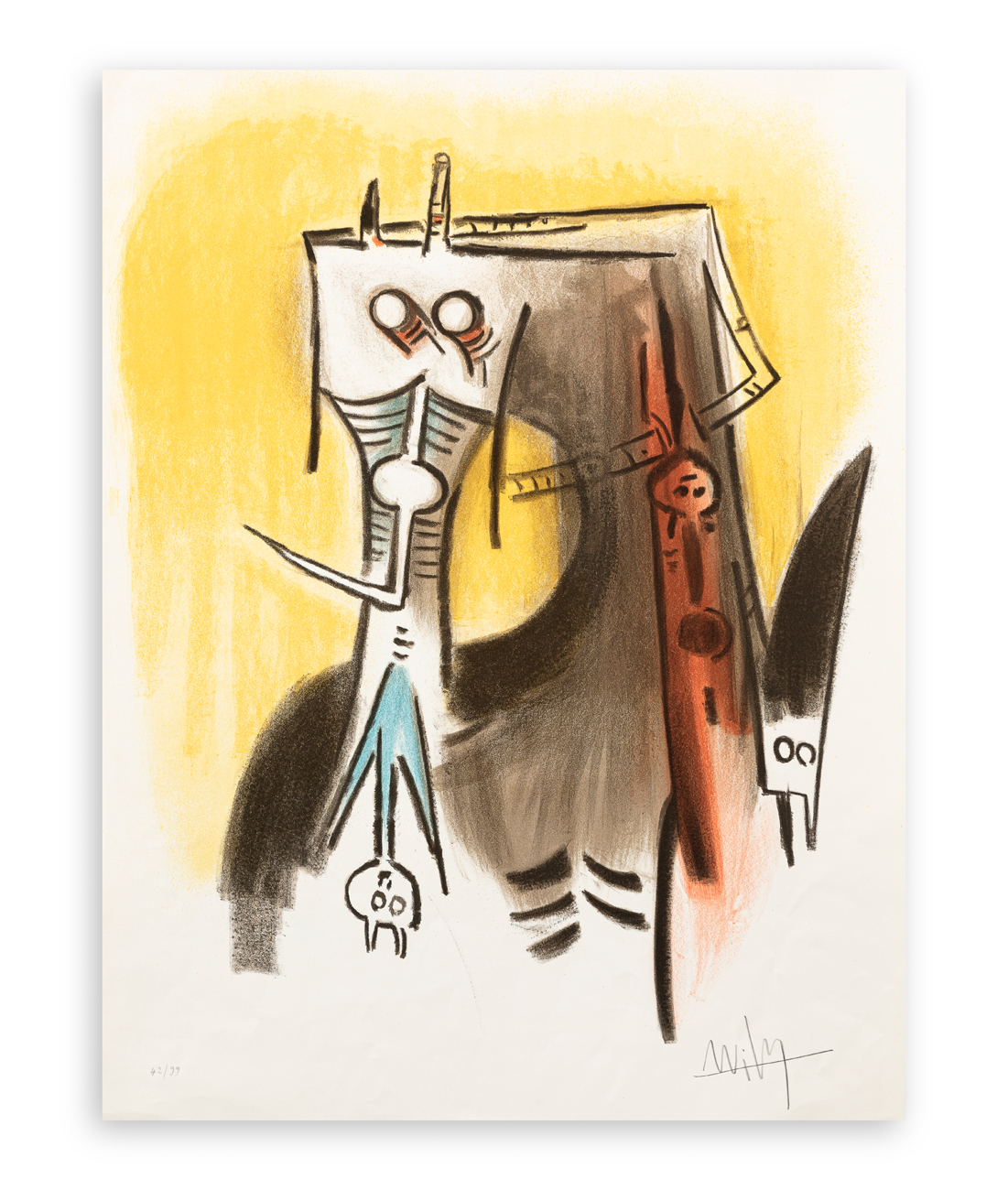 WIFREDO LAM (1902-1982) - Aïzan, ils ont les jambes de secrétaires, 1973