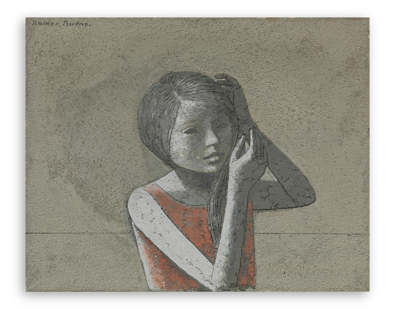 XAVIER BUENO (1915-1979) - Ragazza con braccio alzato, fine anni '60