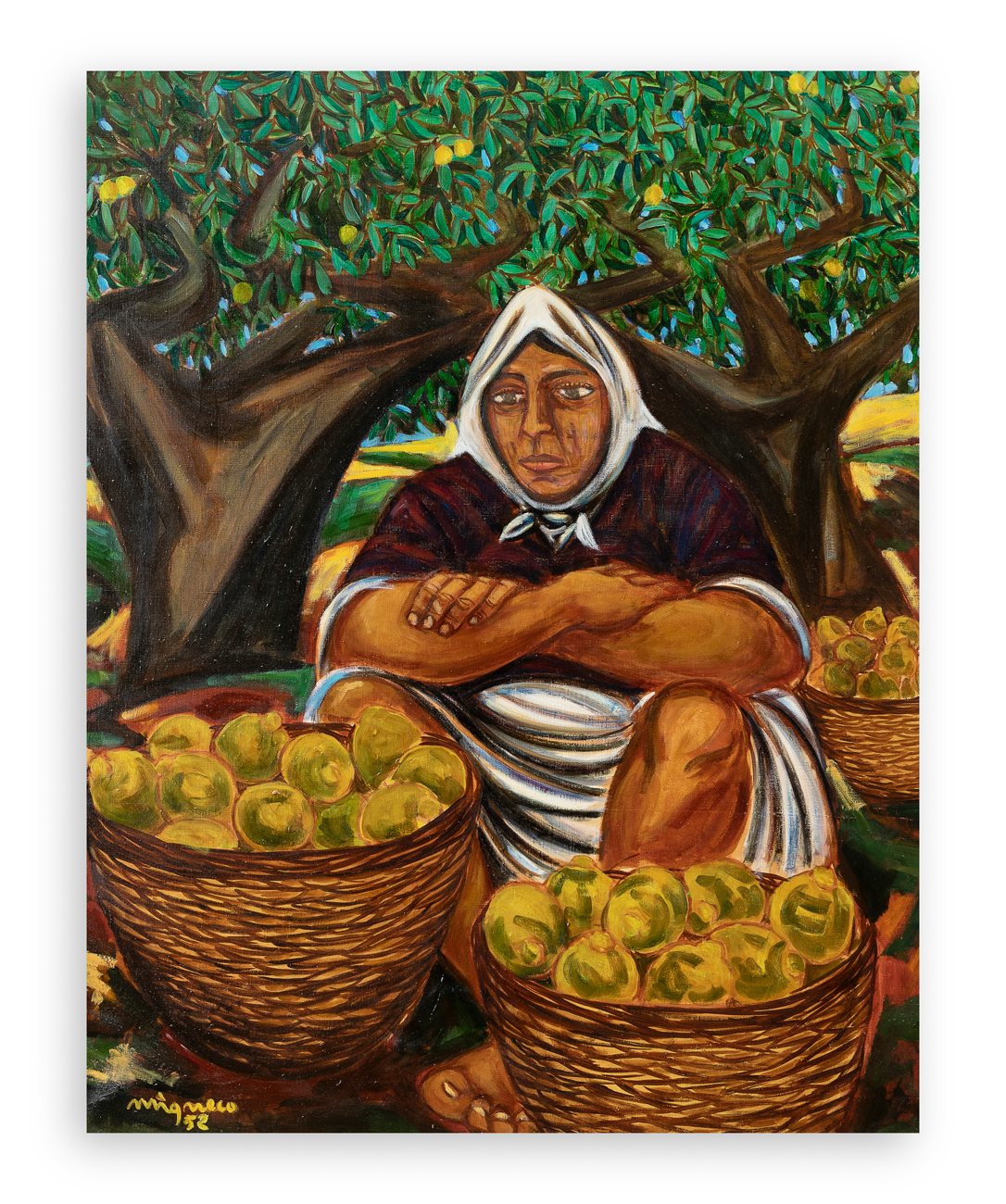 GIUSEPPE MIGNECO (1908-1997) - Raccoglitore di limoni, 1952