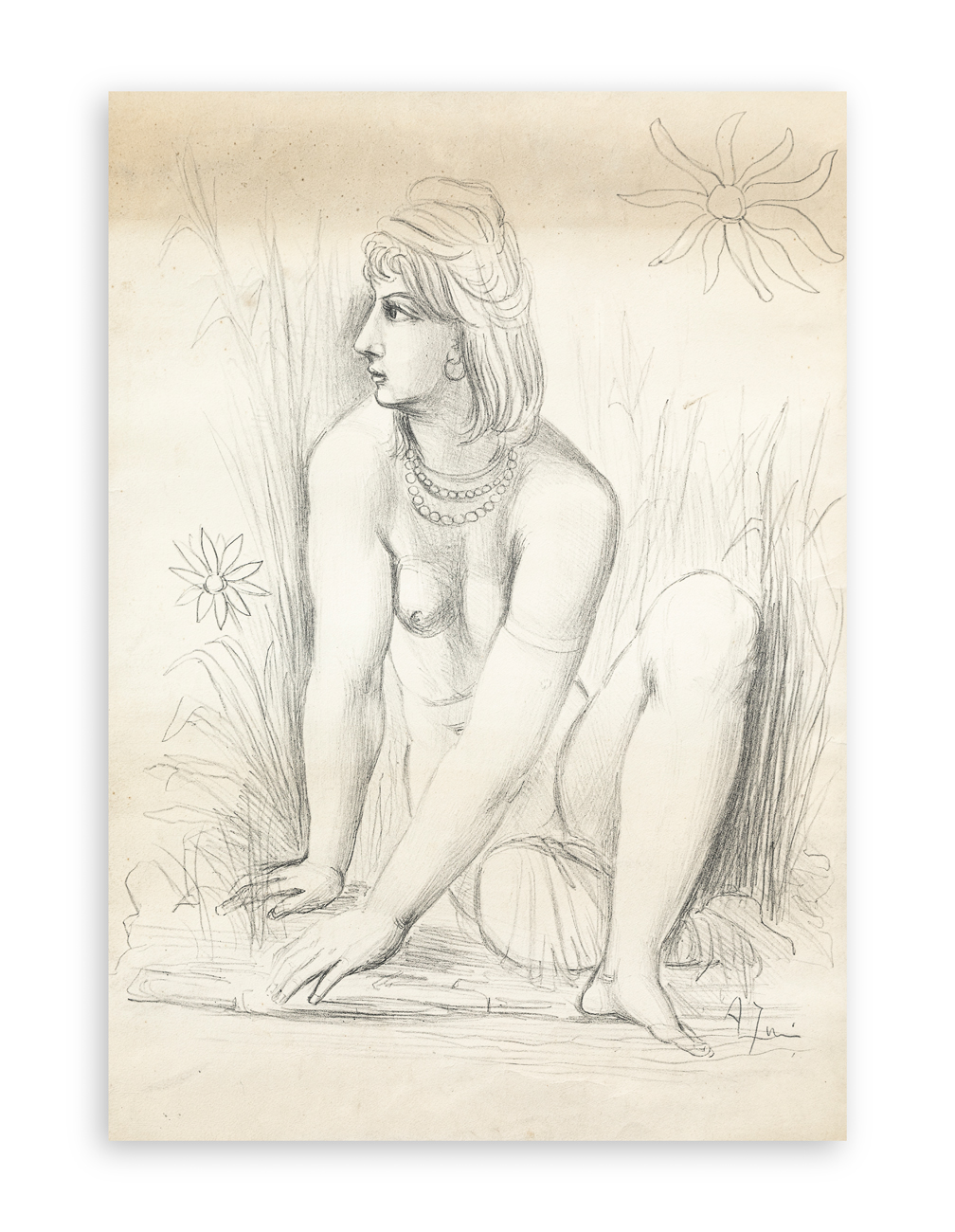 ACHILLE FUNI (1890-1972) - Senza Titolo (Figura), 1962-1963 circa