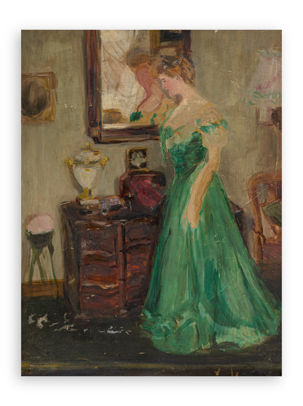 ANONIMO - Senza Titolo (Figura femminile in un interno)