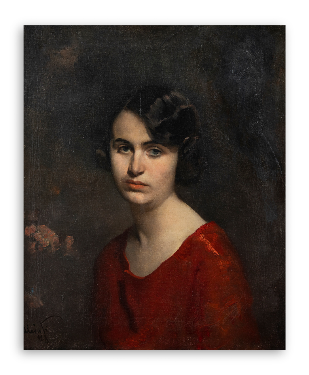 AMBROGIO ALCIATI (1878-1929) - Ritratto di giovane donna della famiglia Ricordi, 1928