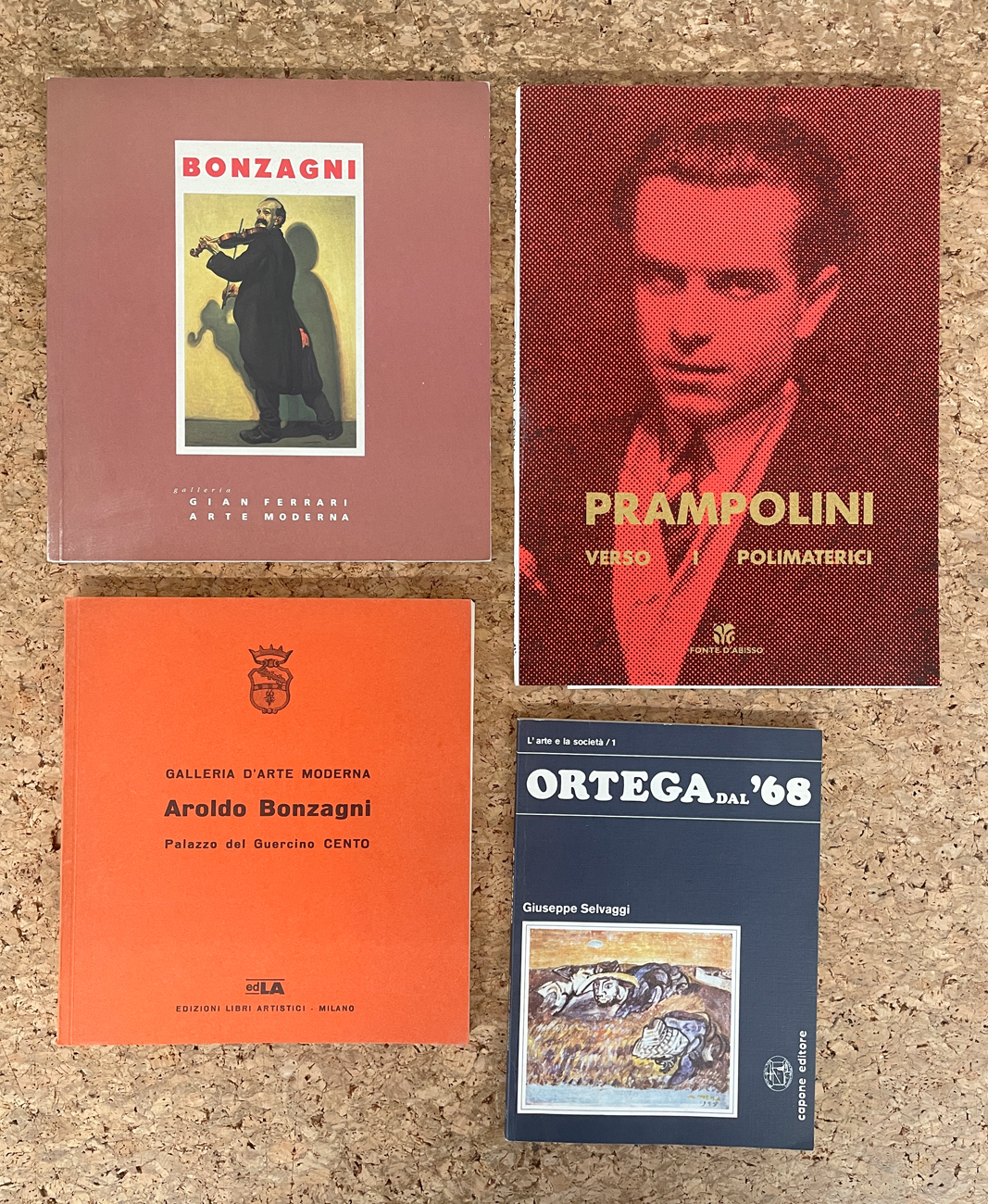 ENRICO PRAMPOLINI, JOSÉ ORTEGA E AROLDO BONZAGNI - Lotto unico di 4 cataloghi
